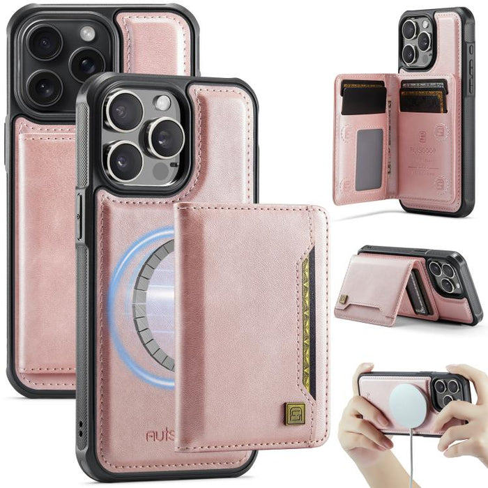 Funda para teléfono con tapa magnética RFID y tarjetero MagSafe AutSpace A13, For iPhone 12 Pro
