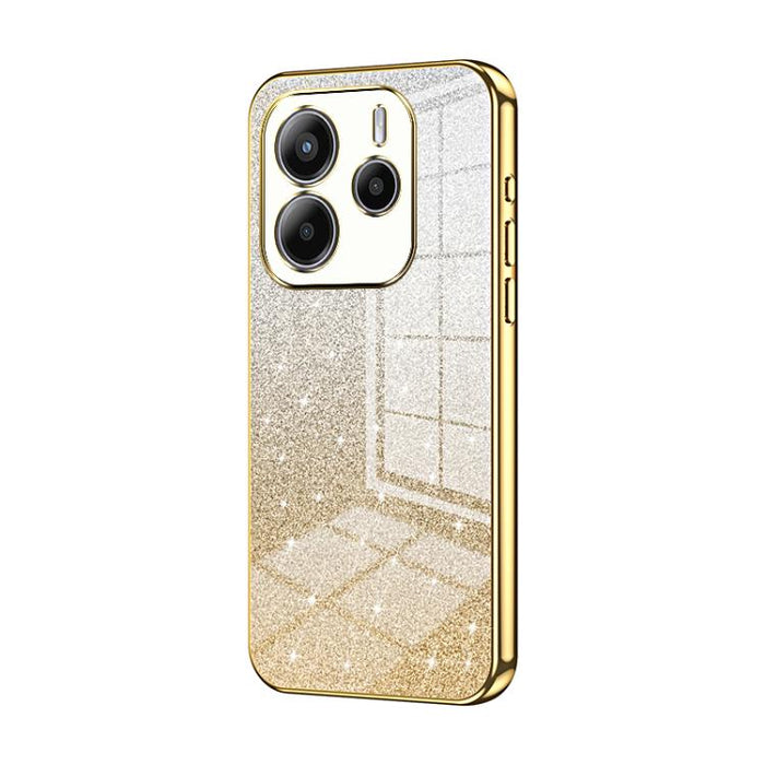 Estuche para teléfono con baño de oro y purpurina en polvo degradado, For Redmi K80, For Redmi Note 14 4G 163.25mm
