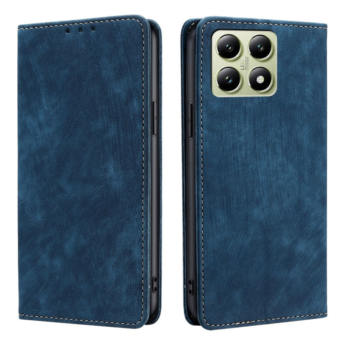 Funda de cuero magnética para teléfono con cepillo antirrobo RFID, For Xiaomi 17 Ultra, For Xiaomi 17 Pro Max, For Xiaomi 17 Pro, For Xiaomi 17, For Xiaomi Civi 5 Pro 5G, For Xiaomi 15 Ultra, For Xiaomi 14T Pro 5G, For Xiaomi 14T 5G