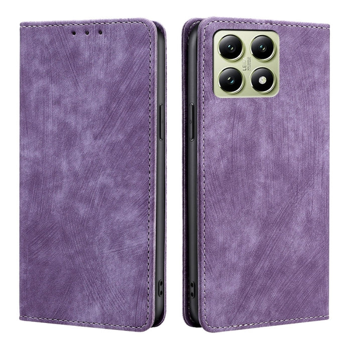 Funda de cuero magnética para teléfono con cepillo antirrobo RFID, For Xiaomi 17 Ultra, For Xiaomi 17 Pro Max, For Xiaomi 17 Pro, For Xiaomi 17, For Xiaomi Civi 5 Pro 5G, For Xiaomi 15 Ultra, For Xiaomi 14T Pro 5G, For Xiaomi 14T 5G