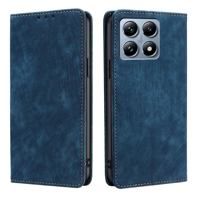 Funda de cuero magnética para teléfono con cepillo antirrobo RFID, For Xiaomi 17 Ultra, For Xiaomi 17 Pro Max, For Xiaomi 17 Pro, For Xiaomi 17, For Xiaomi Civi 5 Pro 5G, For Xiaomi 15 Ultra, For Xiaomi 14T Pro 5G, For Xiaomi 14T 5G
