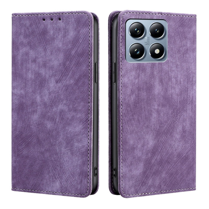 Funda de cuero magnética para teléfono con cepillo antirrobo RFID, For Xiaomi 17 Ultra, For Xiaomi 17 Pro Max, For Xiaomi 17 Pro, For Xiaomi 17, For Xiaomi Civi 5 Pro 5G, For Xiaomi 15 Ultra, For Xiaomi 14T Pro 5G, For Xiaomi 14T 5G