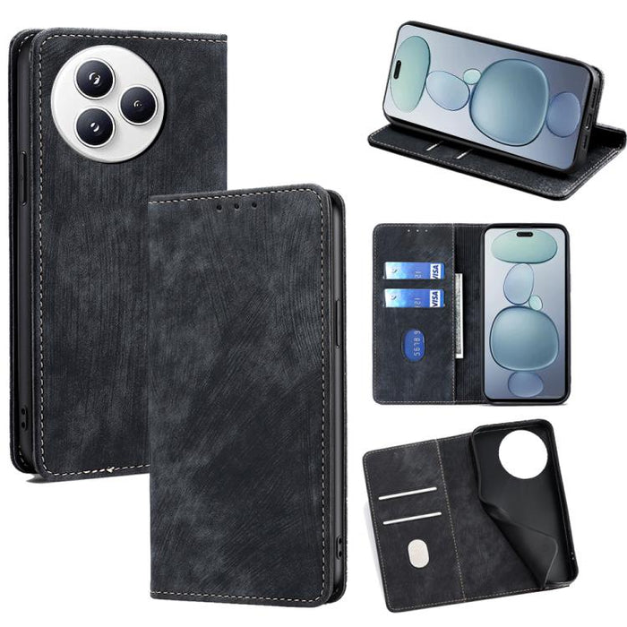 Funda de cuero magnética para teléfono con cepillo antirrobo RFID, For Xiaomi 17 Ultra, For Xiaomi 17 Pro Max, For Xiaomi 17 Pro, For Xiaomi 17, For Xiaomi Civi 5 Pro 5G, For Xiaomi 15 Ultra, For Xiaomi 14T Pro 5G, For Xiaomi 14T 5G