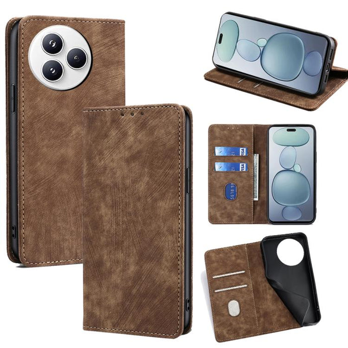 Funda de cuero magnética para teléfono con cepillo antirrobo RFID, For Xiaomi 17 Ultra, For Xiaomi 17 Pro Max, For Xiaomi 17 Pro, For Xiaomi 17, For Xiaomi Civi 5 Pro 5G, For Xiaomi 15 Ultra, For Xiaomi 14T Pro 5G, For Xiaomi 14T 5G