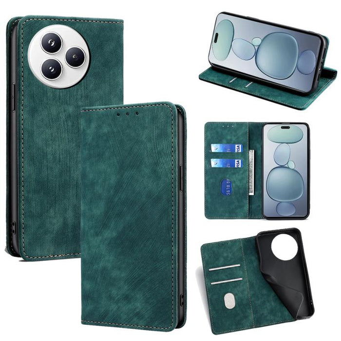 Funda de cuero magnética para teléfono con cepillo antirrobo RFID, For Xiaomi 17 Ultra, For Xiaomi 17 Pro Max, For Xiaomi 17 Pro, For Xiaomi 17, For Xiaomi Civi 5 Pro 5G, For Xiaomi 15 Ultra, For Xiaomi 14T Pro 5G, For Xiaomi 14T 5G