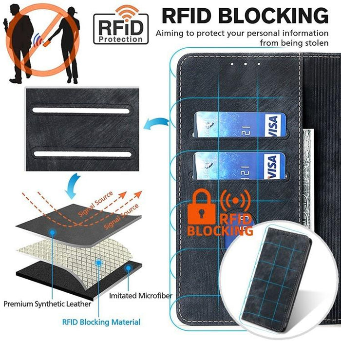 Funda de cuero magnética para teléfono con cepillo antirrobo RFID, For Xiaomi 17 Ultra, For Xiaomi 17 Pro Max, For Xiaomi 17 Pro, For Xiaomi 17, For Xiaomi Civi 5 Pro 5G, For Xiaomi 15 Ultra, For Xiaomi 14T Pro 5G, For Xiaomi 14T 5G