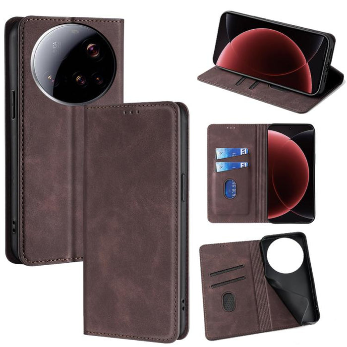Funda de cuero magnética para teléfono con tacto de piel, For Xiaomi 17 Ultra, For Xiaomi Civi 5 Pro 5G, For Xiaomi 15 Ultra, For Xiaomi 14T Pro 5G, For Xiaomi 14T 5G