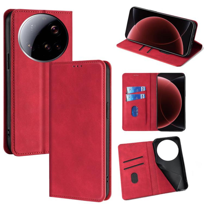 Funda de cuero magnética para teléfono con tacto de piel, For Xiaomi 17 Ultra, For Xiaomi Civi 5 Pro 5G, For Xiaomi 15 Ultra, For Xiaomi 14T Pro 5G, For Xiaomi 14T 5G