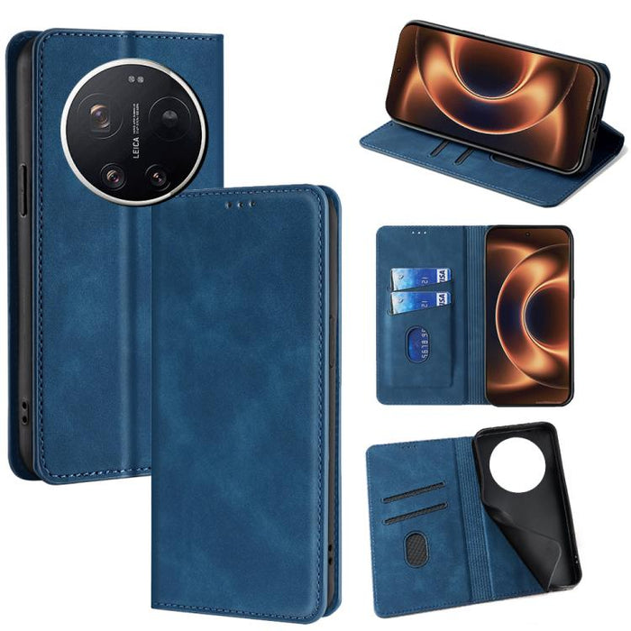Funda de cuero magnética para teléfono con tacto de piel, For Xiaomi 17 Ultra, For Xiaomi Civi 5 Pro 5G, For Xiaomi 15 Ultra, For Xiaomi 14T Pro 5G, For Xiaomi 14T 5G