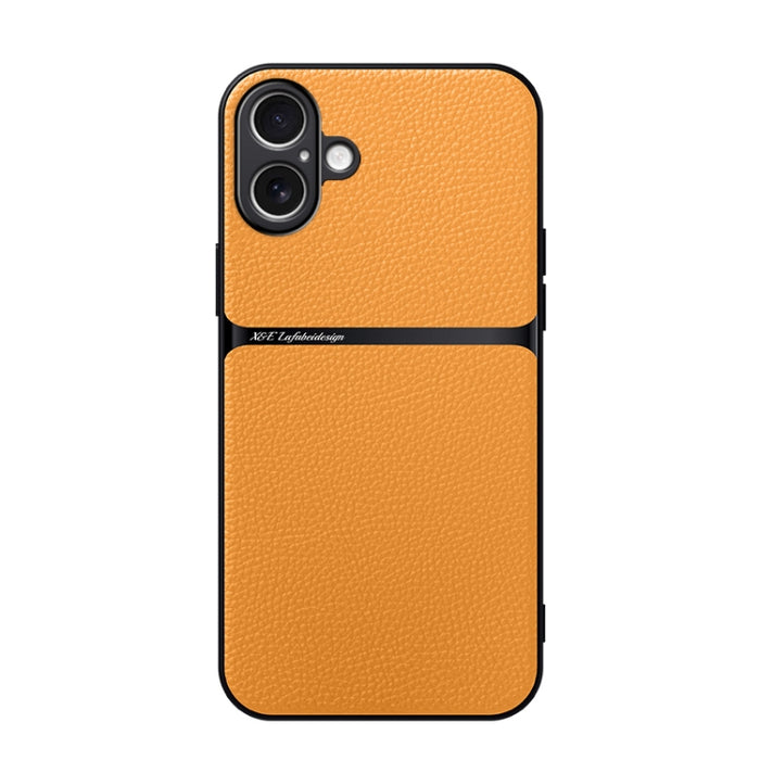 Funda para teléfono de piel de lichi con cobertura total magnética y resistente a los golpes, For iPhone 17e / 16e, For iPhone 17 Pro Max, For iPhone 17 Pro, For iPhone 17, For iPhone Air, For iPhone 16 Pro Max, For iPhone 16 Pro, For iPhone 16 Plus   ...