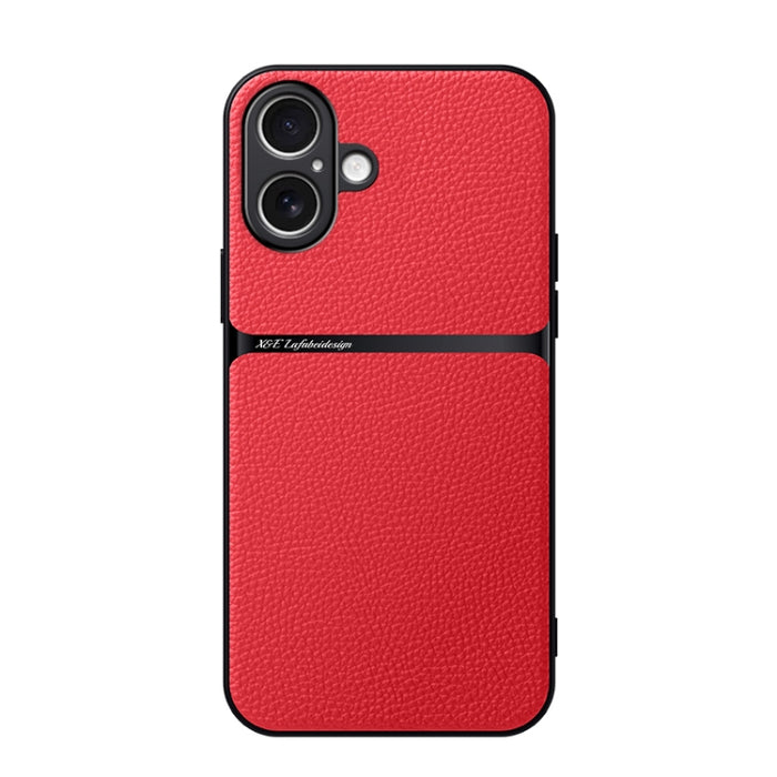 Funda para teléfono de piel de lichi con cobertura total magnética y resistente a los golpes, For iPhone 17e / 16e, For iPhone 17 Pro Max, For iPhone 17 Pro, For iPhone 17, For iPhone Air, For iPhone 16 Pro Max, For iPhone 16 Pro, For iPhone 16 Plus   ...