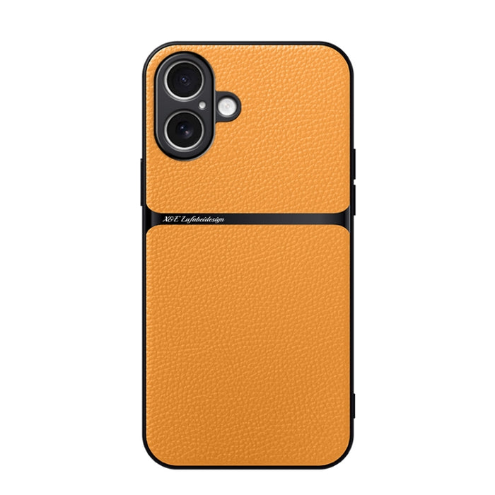 Funda para teléfono de piel de lichi con cobertura total magnética y resistente a los golpes, For iPhone 17e / 16e, For iPhone 17 Pro Max, For iPhone 17 Pro, For iPhone 17, For iPhone Air, For iPhone 16 Pro Max, For iPhone 16 Pro, For iPhone 16 Plus   ...