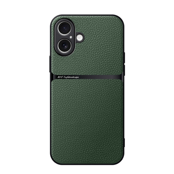 Funda para teléfono de piel de lichi con cobertura total magnética y resistente a los golpes, For iPhone 17e / 16e, For iPhone 17 Pro Max, For iPhone 17 Pro, For iPhone 17, For iPhone Air, For iPhone 16 Pro Max, For iPhone 16 Pro, For iPhone 16 Plus   ...