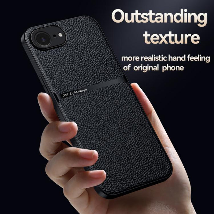 Funda para teléfono de piel de lichi con cobertura total magnética y resistente a los golpes, For iPhone 17e / 16e, For iPhone 17 Pro Max, For iPhone 17 Pro, For iPhone 17, For iPhone Air, For iPhone 16 Pro Max, For iPhone 16 Pro, For iPhone 16 Plus   ...