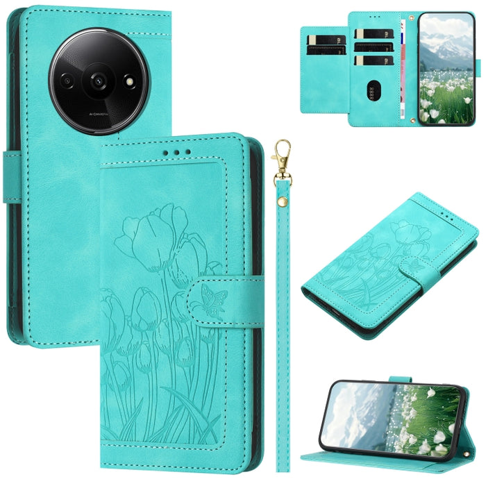 Funda para teléfono de piel con estampado de tulipanes y cordón, For Redmi 15a 5G, For Redmi Note 15 Pro+ 5G Global 163.3mm, For Redmi Note 15 5G / 4G Global 164mm, For Redmi Note 15 Pro 5G Global 163.6mm, For Redmi Note 14 4G 164.84mm                 ...
