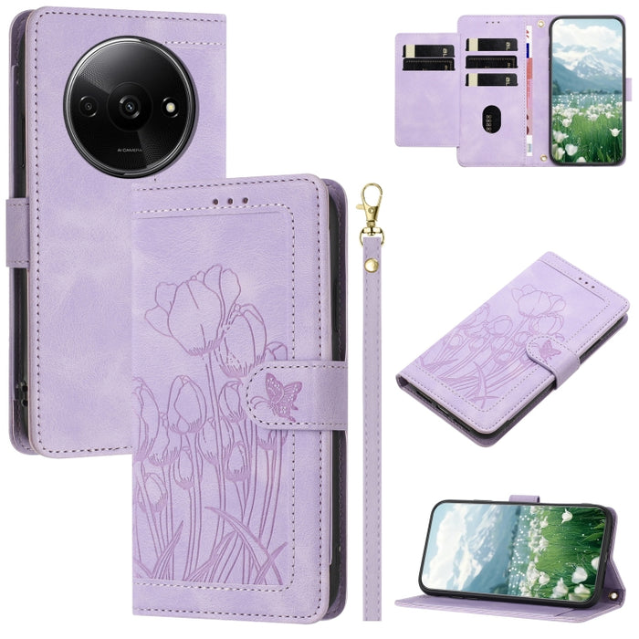 Funda para teléfono de piel con estampado de tulipanes y cordón, For Redmi 15a 5G, For Redmi Note 15 Pro+ 5G Global 163.3mm, For Redmi Note 15 5G / 4G Global 164mm, For Redmi Note 15 Pro 5G Global 163.6mm, For Redmi Note 14 4G 164.84mm                 ...