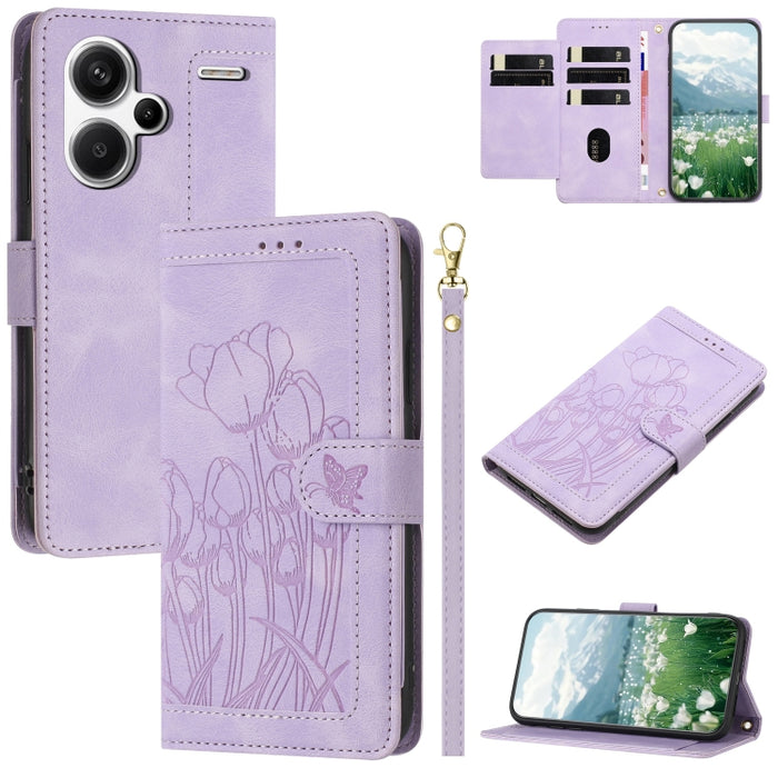 Funda para teléfono de piel con estampado de tulipanes y cordón, For Redmi 15a 5G, For Redmi Note 15 Pro+ 5G Global 163.3mm, For Redmi Note 15 5G / 4G Global 164mm, For Redmi Note 15 Pro 5G Global 163.6mm, For Redmi Note 14 4G 164.84mm                 ...