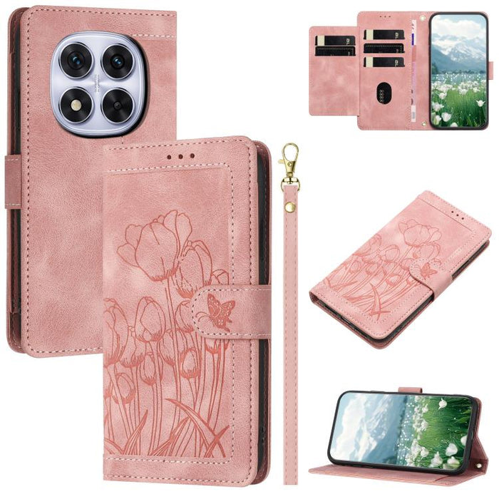 Funda para teléfono de piel con estampado de tulipanes y cordón, For Redmi 15a 5G, For Redmi Note 15 Pro+ 5G Global 163.3mm, For Redmi Note 15 5G / 4G Global 164mm, For Redmi Note 15 Pro 5G Global 163.6mm, For Redmi Note 14 4G 164.84mm                 ...