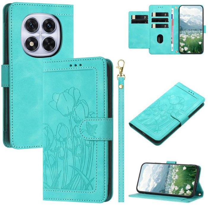 Funda para teléfono de piel con estampado de tulipanes y cordón, For Redmi 15a 5G, For Redmi Note 15 Pro+ 5G Global 163.3mm, For Redmi Note 15 5G / 4G Global 164mm, For Redmi Note 15 Pro 5G Global 163.6mm, For Redmi Note 14 4G 164.84mm                 ...