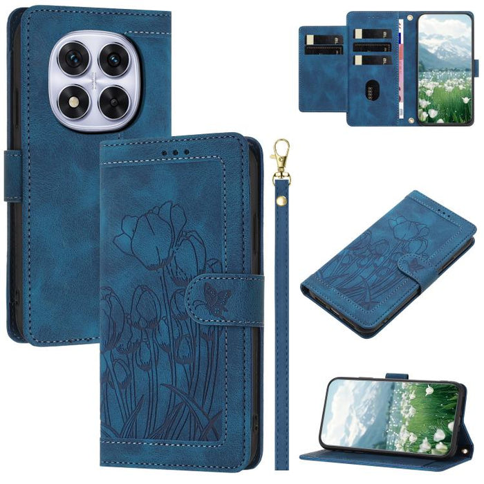 Funda para teléfono de piel con estampado de tulipanes y cordón, For Redmi 15a 5G, For Redmi Note 15 Pro+ 5G Global 163.3mm, For Redmi Note 15 5G / 4G Global 164mm, For Redmi Note 15 Pro 5G Global 163.6mm, For Redmi Note 14 4G 164.84mm                 ...