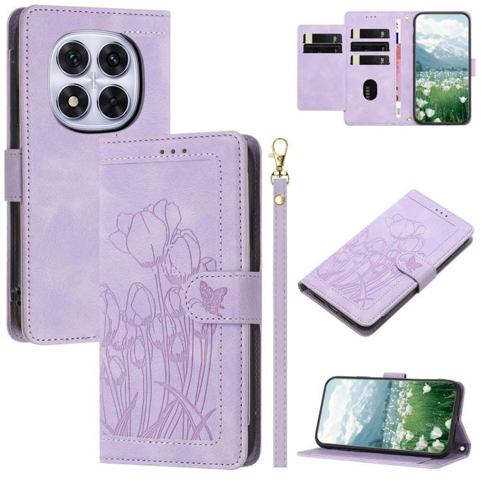 Funda para teléfono de piel con estampado de tulipanes y cordón, For Redmi 15a 5G, For Redmi Note 15 Pro+ 5G Global 163.3mm, For Redmi Note 15 5G / 4G Global 164mm, For Redmi Note 15 Pro 5G Global 163.6mm, For Redmi Note 14 4G 164.84mm                 ...