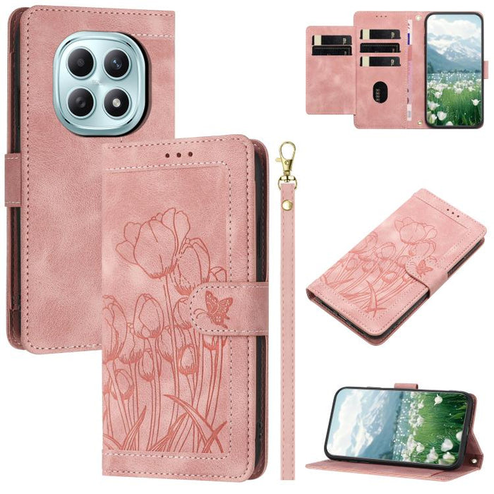 Funda para teléfono de piel con estampado de tulipanes y cordón, For Redmi 15a 5G, For Redmi Note 15 Pro+ 5G Global 163.3mm, For Redmi Note 15 5G / 4G Global 164mm, For Redmi Note 15 Pro 5G Global 163.6mm, For Redmi Note 14 4G 164.84mm                 ...