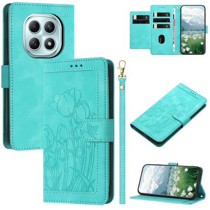 Funda para teléfono de piel con estampado de tulipanes y cordón, For Redmi 15a 5G, For Redmi Note 15 Pro+ 5G Global 163.3mm, For Redmi Note 15 5G / 4G Global 164mm, For Redmi Note 15 Pro 5G Global 163.6mm, For Redmi Note 14 4G 164.84mm                 ...