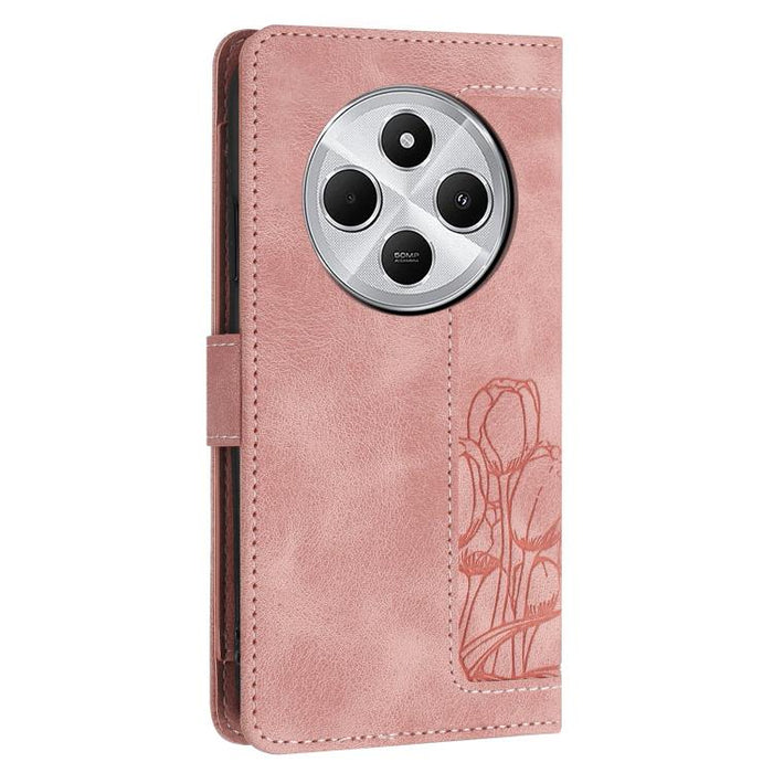 Funda para teléfono de piel con estampado de tulipanes y cordón, For Redmi 15a 5G, For Redmi Note 15 Pro+ 5G Global 163.3mm, For Redmi Note 15 5G / 4G Global 164mm, For Redmi Note 15 Pro 5G Global 163.6mm, For Redmi Note 14 4G 164.84mm                 ...