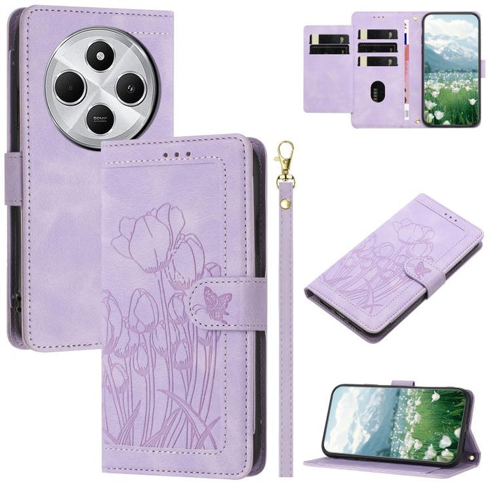 Funda para teléfono de piel con estampado de tulipanes y cordón, For Redmi 15a 5G, For Redmi Note 15 Pro+ 5G Global 163.3mm, For Redmi Note 15 5G / 4G Global 164mm, For Redmi Note 15 Pro 5G Global 163.6mm, For Redmi Note 14 4G 164.84mm                 ...
