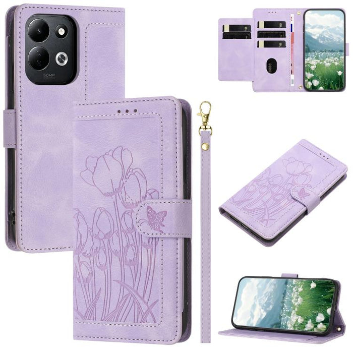 Funda para teléfono de piel con estampado de tulipanes y cordón, For Redmi 15a 5G, For Redmi Note 15 Pro+ 5G Global 163.3mm, For Redmi Note 15 5G / 4G Global 164mm, For Redmi Note 15 Pro 5G Global 163.6mm, For Redmi Note 14 4G 164.84mm                 ...