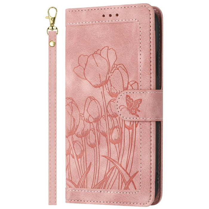 Funda para teléfono de piel con estampado de tulipanes y cordón, For Redmi 15a 5G, For Redmi Note 15 Pro+ 5G Global 163.3mm, For Redmi Note 15 5G / 4G Global 164mm, For Redmi Note 15 Pro 5G Global 163.6mm, For Redmi Note 14 4G 164.84mm                 ...