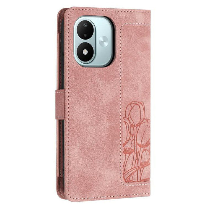 Funda para teléfono de piel con estampado de tulipanes y cordón, For Redmi 15a 5G, For Redmi Note 15 Pro+ 5G Global 163.3mm, For Redmi Note 15 5G / 4G Global 164mm, For Redmi Note 15 Pro 5G Global 163.6mm, For Redmi Note 14 4G 164.84mm                 ...