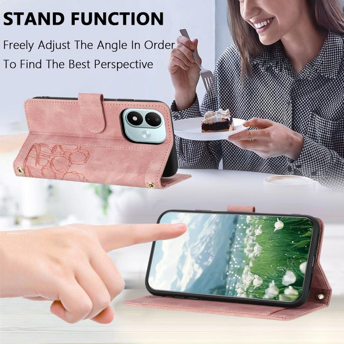 Funda para teléfono de piel con estampado de tulipanes y cordón, For Redmi 15a 5G, For Redmi Note 15 Pro+ 5G Global 163.3mm, For Redmi Note 15 5G / 4G Global 164mm, For Redmi Note 15 Pro 5G Global 163.6mm, For Redmi Note 14 4G 164.84mm                 ...