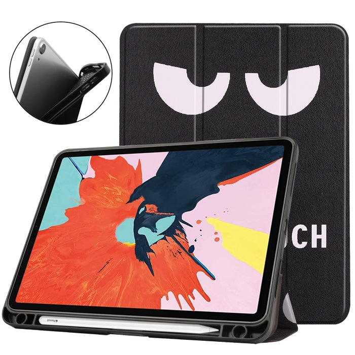 Para iPad Air 2020 10.8 TPU Funda de cuero con tapa horizontal con dibujo de color con tres soportes plegables y función de reposo / activación