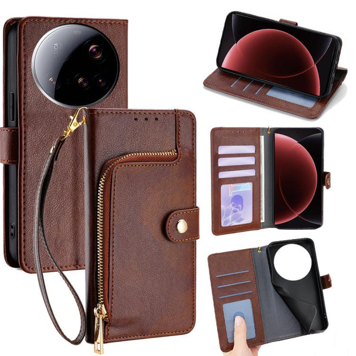 Funda de cuero para teléfono con cremallera, For Xiaomi 17 Ultra, For Xiaomi 17 Pro Max, For Xiaomi 17 Pro, For Xiaomi 17, For Xiaomi Civi 5 Pro 5G, For Xiaomi 15 Ultra, For Xiaomi 14T Pro 5G, For Xiaomi 14T 5G