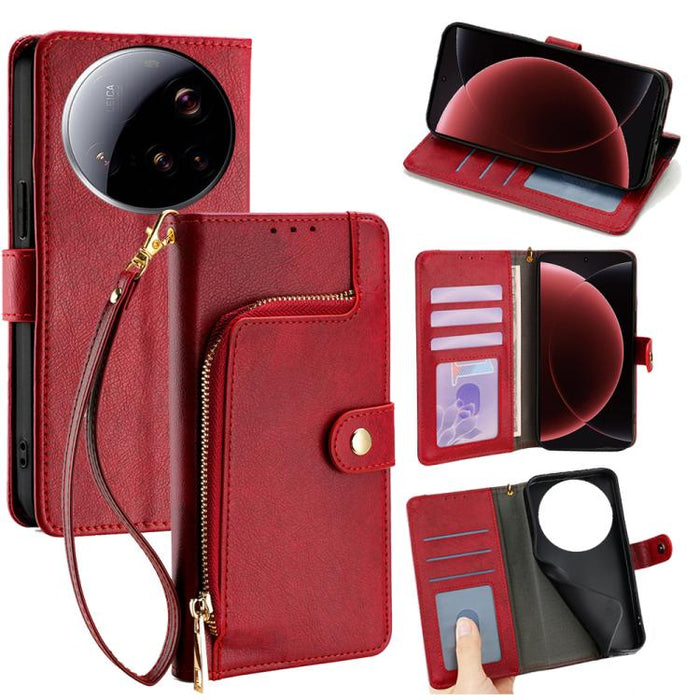 Funda de cuero para teléfono con cremallera, For Xiaomi 17 Ultra, For Xiaomi 17 Pro Max, For Xiaomi 17 Pro, For Xiaomi 17, For Xiaomi Civi 5 Pro 5G, For Xiaomi 15 Ultra, For Xiaomi 14T Pro 5G, For Xiaomi 14T 5G