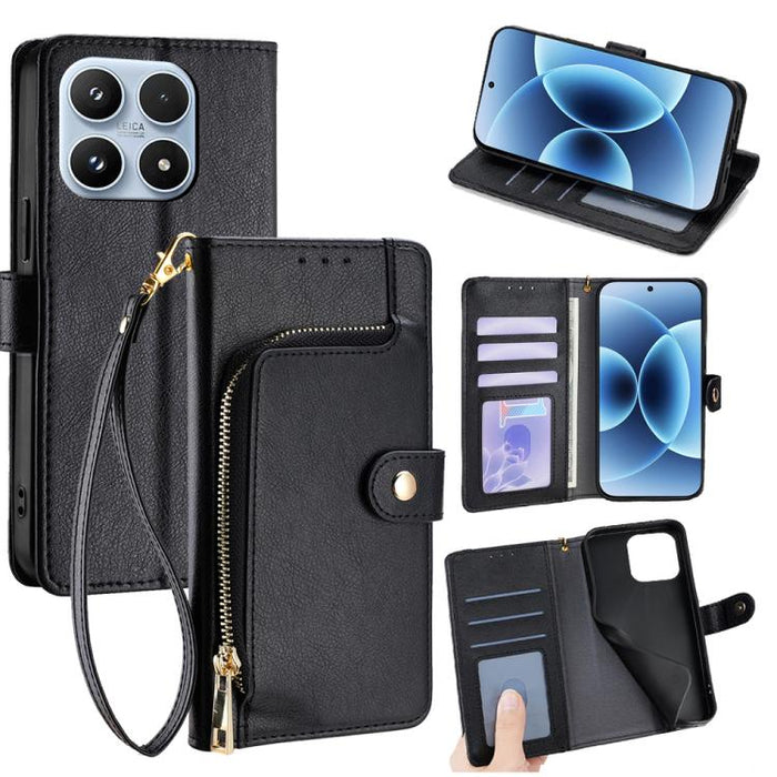 Funda de cuero para teléfono con cremallera, For Xiaomi 17 Ultra, For Xiaomi 17 Pro Max, For Xiaomi 17 Pro, For Xiaomi 17, For Xiaomi Civi 5 Pro 5G, For Xiaomi 15 Ultra, For Xiaomi 14T Pro 5G, For Xiaomi 14T 5G