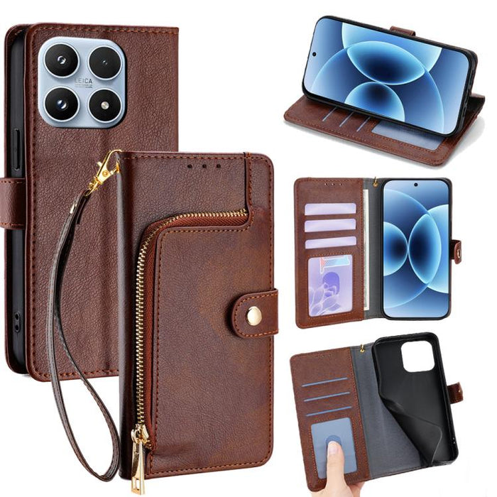 Funda de cuero para teléfono con cremallera, For Xiaomi 17 Ultra, For Xiaomi 17 Pro Max, For Xiaomi 17 Pro, For Xiaomi 17, For Xiaomi Civi 5 Pro 5G, For Xiaomi 15 Ultra, For Xiaomi 14T Pro 5G, For Xiaomi 14T 5G