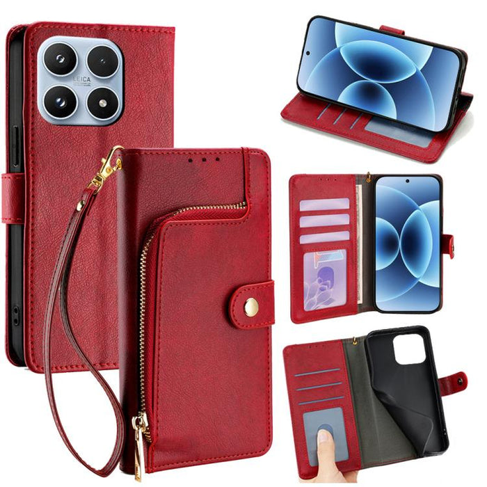 Funda de cuero para teléfono con cremallera, For Xiaomi 17 Ultra, For Xiaomi 17 Pro Max, For Xiaomi 17 Pro, For Xiaomi 17, For Xiaomi Civi 5 Pro 5G, For Xiaomi 15 Ultra, For Xiaomi 14T Pro 5G, For Xiaomi 14T 5G