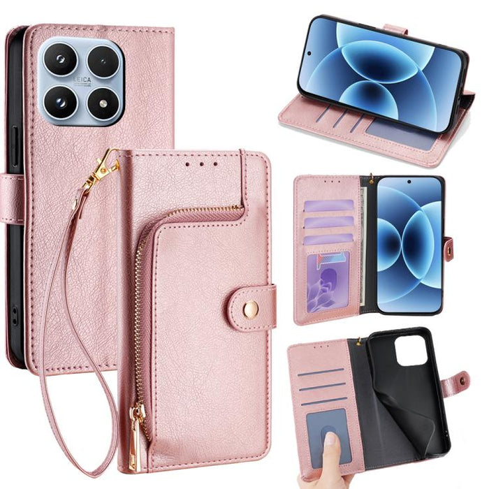 Funda de cuero para teléfono con cremallera, For Xiaomi 17 Ultra, For Xiaomi 17 Pro Max, For Xiaomi 17 Pro, For Xiaomi 17, For Xiaomi Civi 5 Pro 5G, For Xiaomi 15 Ultra, For Xiaomi 14T Pro 5G, For Xiaomi 14T 5G
