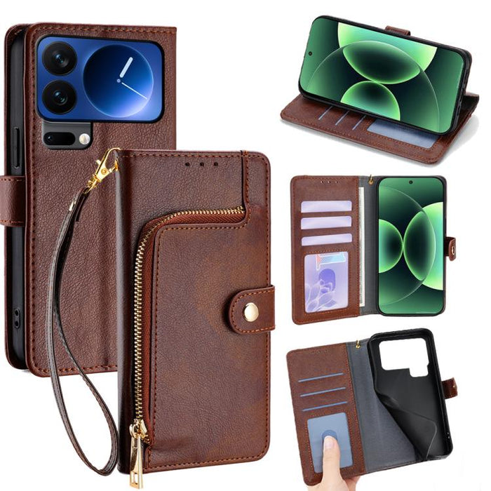 Funda de cuero para teléfono con cremallera, For Xiaomi 17 Ultra, For Xiaomi 17 Pro Max, For Xiaomi 17 Pro, For Xiaomi 17, For Xiaomi Civi 5 Pro 5G, For Xiaomi 15 Ultra, For Xiaomi 14T Pro 5G, For Xiaomi 14T 5G