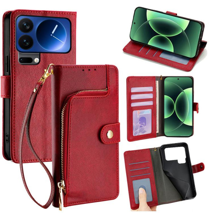 Funda de cuero para teléfono con cremallera, For Xiaomi 17 Ultra, For Xiaomi 17 Pro Max, For Xiaomi 17 Pro, For Xiaomi 17, For Xiaomi Civi 5 Pro 5G, For Xiaomi 15 Ultra, For Xiaomi 14T Pro 5G, For Xiaomi 14T 5G