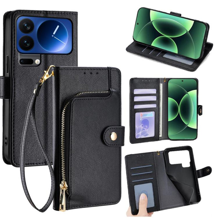 Funda de cuero para teléfono con cremallera, For Xiaomi 17 Ultra, For Xiaomi 17 Pro Max, For Xiaomi 17 Pro, For Xiaomi 17, For Xiaomi Civi 5 Pro 5G, For Xiaomi 15 Ultra, For Xiaomi 14T Pro 5G, For Xiaomi 14T 5G