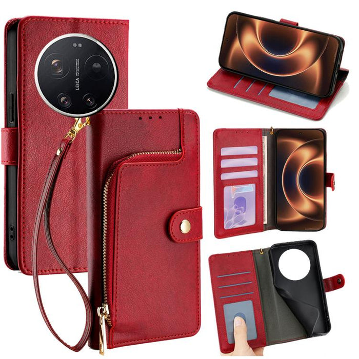 Funda de cuero para teléfono con cremallera, For Xiaomi 17 Ultra, For Xiaomi 17 Pro Max, For Xiaomi 17 Pro, For Xiaomi 17, For Xiaomi Civi 5 Pro 5G, For Xiaomi 15 Ultra, For Xiaomi 14T Pro 5G, For Xiaomi 14T 5G