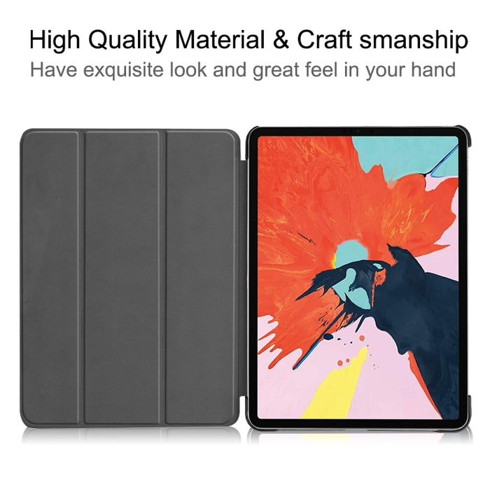 Para iPad Air 2020 10.8 Funda de cuero con tapa horizontal de dibujo a color con soporte de tres pliegues y función de reposo / activación