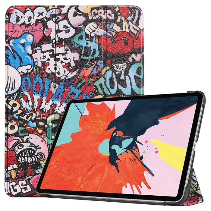 Para iPad Air 2020 10.8 Funda de cuero con tapa horizontal de dibujo a color con soporte de tres pliegues y función de reposo / activación