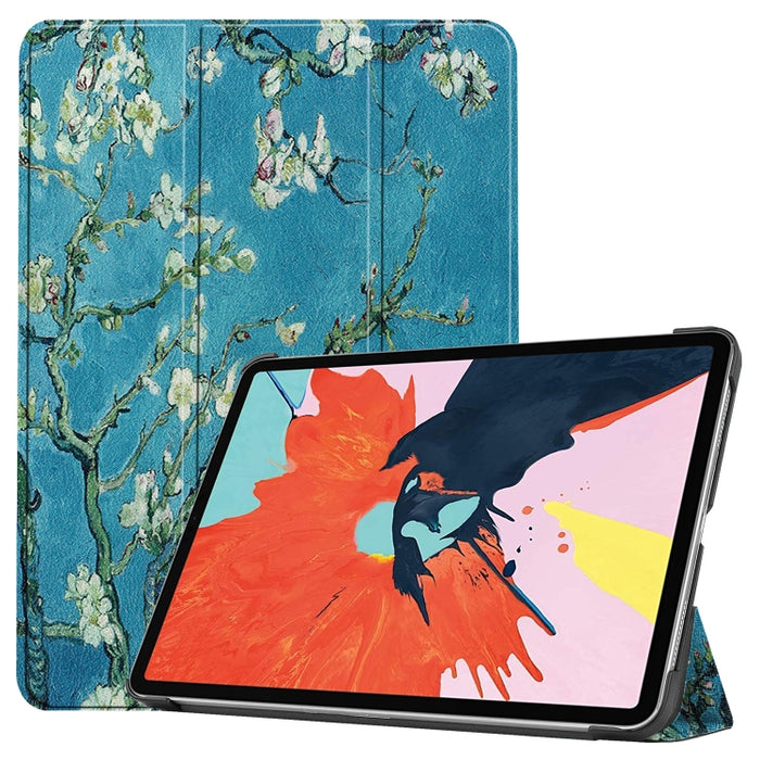 Para iPad Air 2020 10.8 Funda de cuero con tapa horizontal de dibujo a color con soporte de tres pliegues y función de reposo / activación