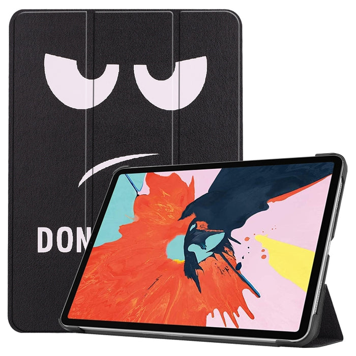 Para iPad Air 2020 10.8 Funda de cuero con tapa horizontal de dibujo a color con soporte de tres pliegues y función de reposo / activación