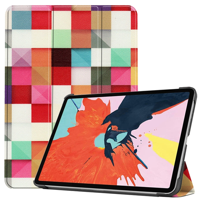 Para iPad Air 2020 10.8 Funda de cuero con tapa horizontal de dibujo a color con soporte de tres pliegues y función de reposo / activación