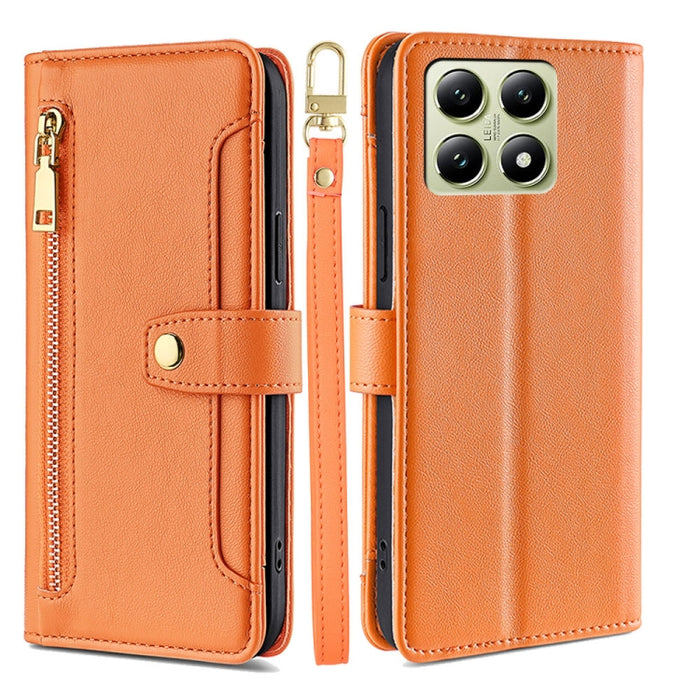 Funda de cuero para teléfono con cremallera y diseño cruzado con textura de oveja, For Xiaomi 17 Ultra, For Xiaomi 17 Pro Max, For Xiaomi 17 Pro, For Xiaomi 17, For Xiaomi Civi 5 Pro 5G, For Xiaomi 15 Ultra, For Xiaomi 14T Pro 5G, For Xiaomi 14T 5G